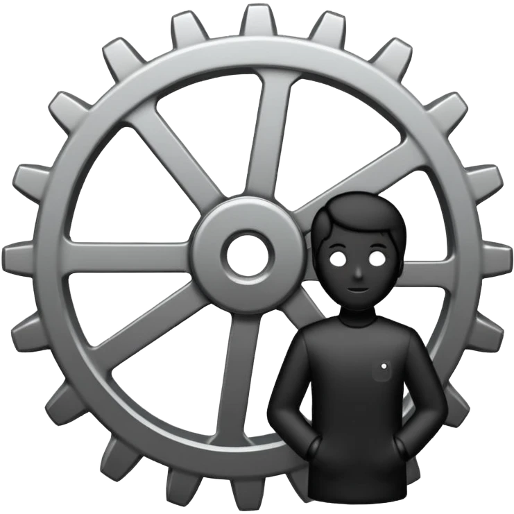person icon with a small gear next to it emoji