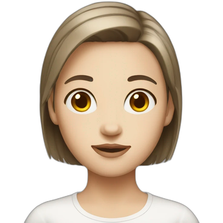 Girl with white skin and brown short hair emoji