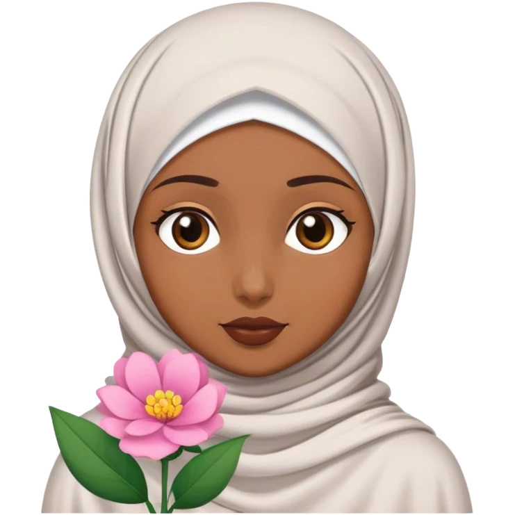 Hijab girl with a flower on her hijab emoji