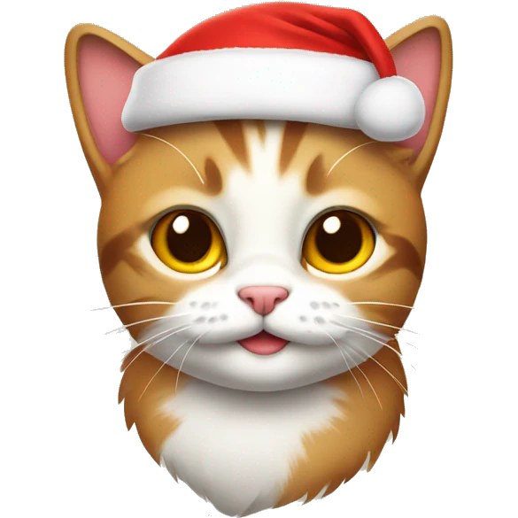 kitty wearing santaclaus hat emoji
