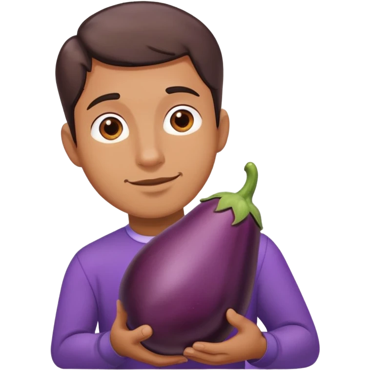 Guy petting eggplant  emoji