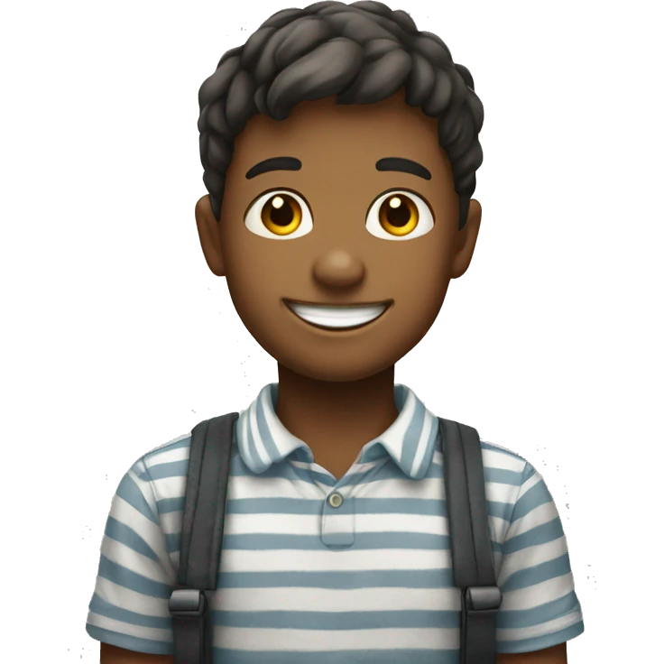 smiling boy in striped shirt emoji