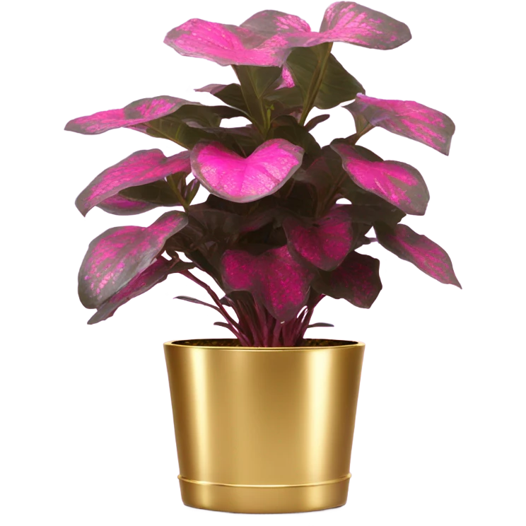 Hippo Hypoestes pink in gold planter emoji