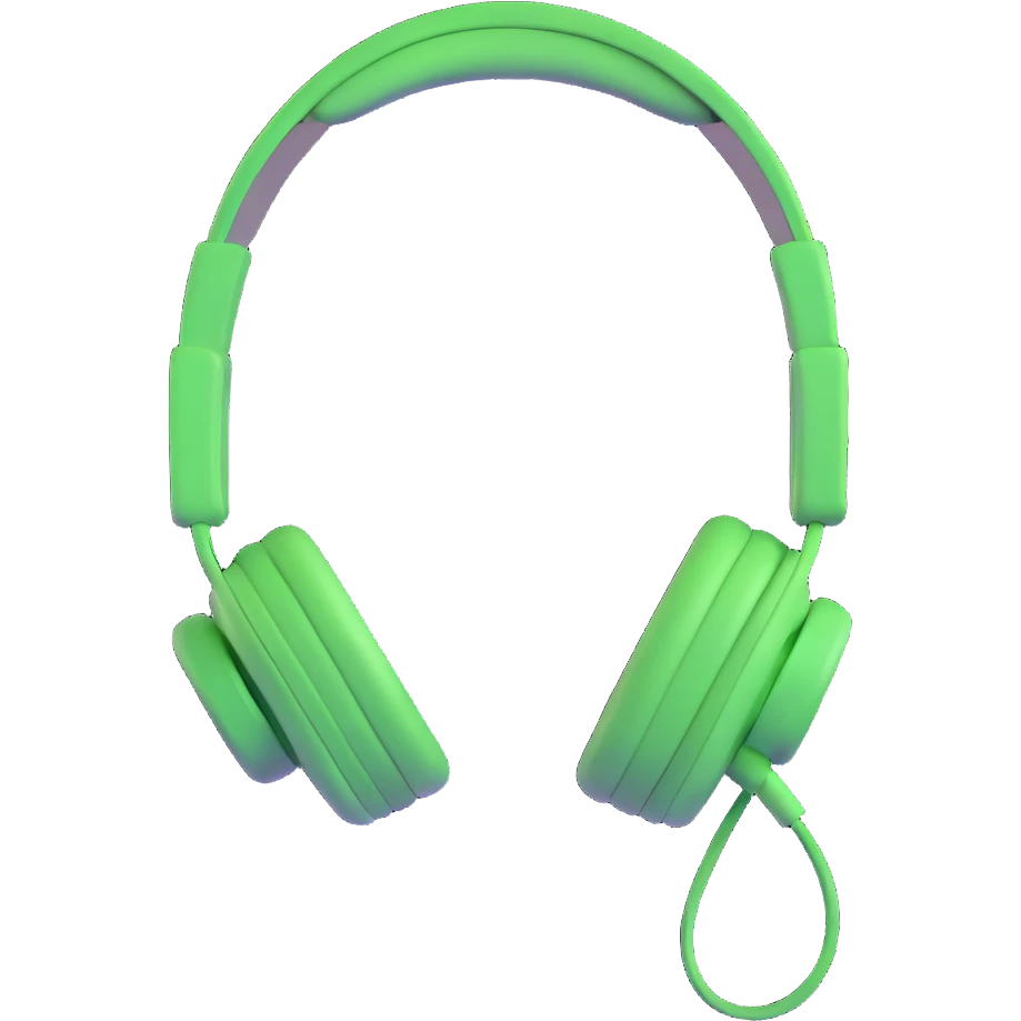 green headphones emoji