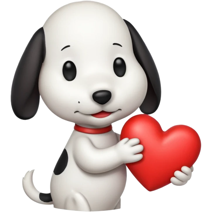 Snoopy holding heart  emoji