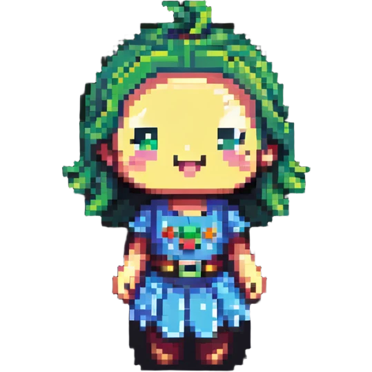 playful cartoon character, chibi proportions, cheerful pose emoji