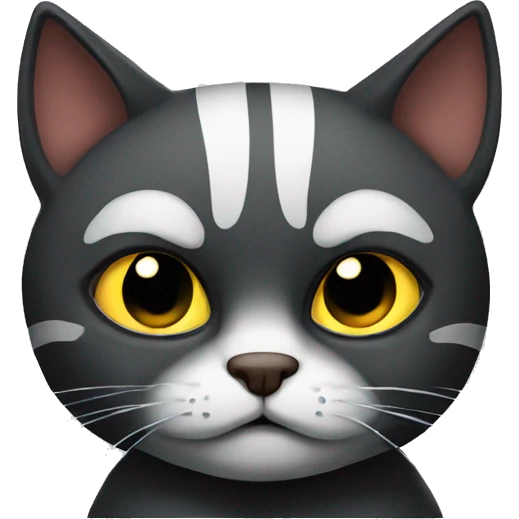 Black sad tomcat emoji