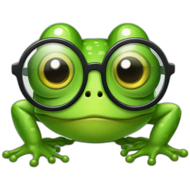cute frog with glasses emoji