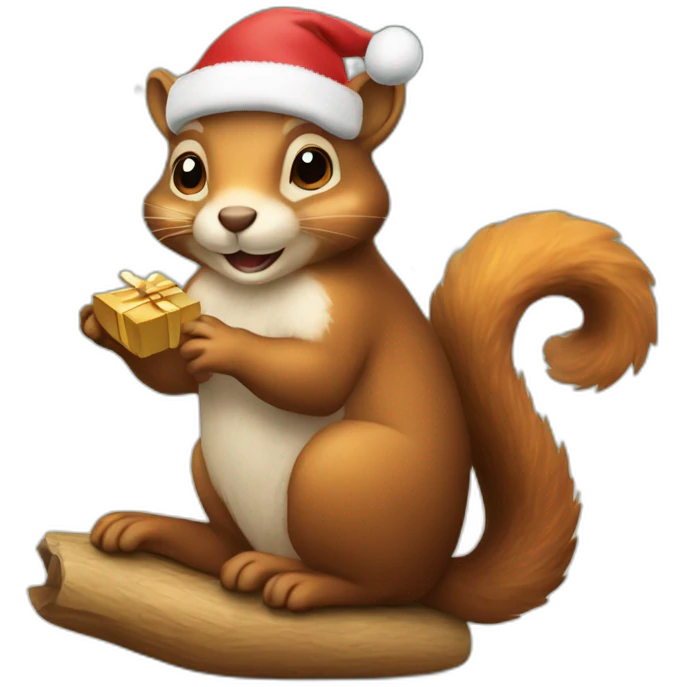 christmas squirel sitting emoji