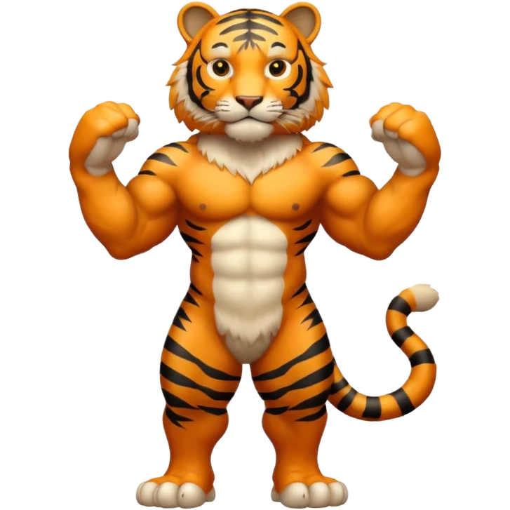 Create a single emoji of a Tiger in full body, shown at a slight side angle in a natural, characteristic pose.
 emoji