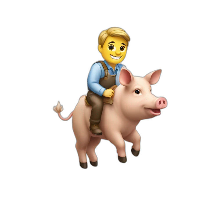 Un homme sur cochon cochon emoji