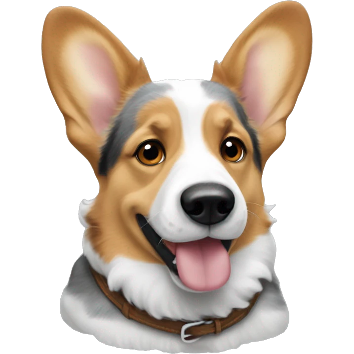 Merle welsh corgi on his back emoji