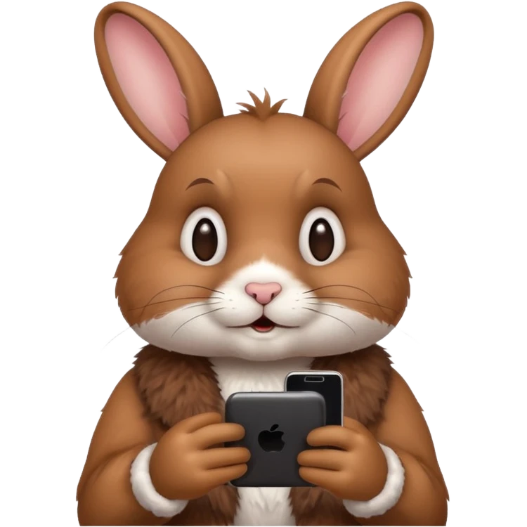 a rabbit playing on a phone  emoji