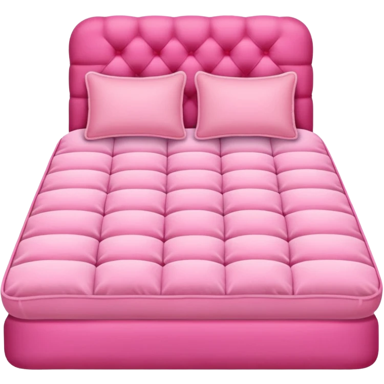 large bed with 20 pink cushions emoji