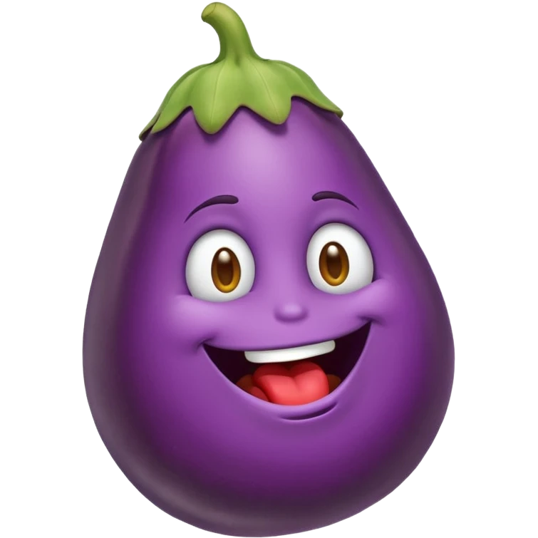 Emoji eating egg plant emoji