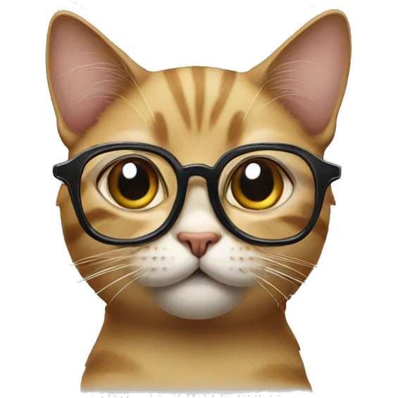 Cat wearing glasses emoji