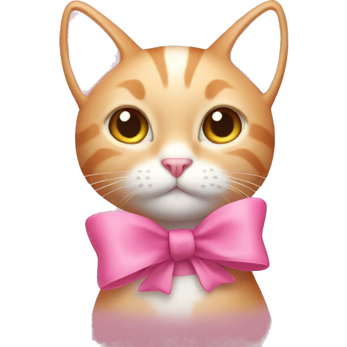 pink cat and bow emoji