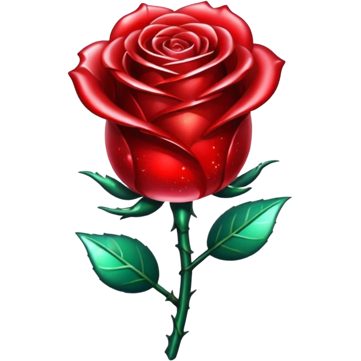 glitter red crystal rose emoji