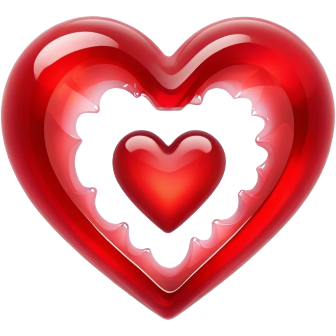 Crystal jelly red heart  emoji