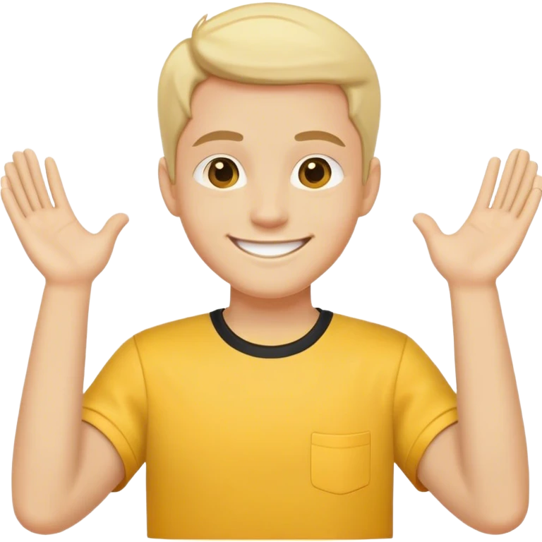 A smiley wir two hands on his shoulder  emoji