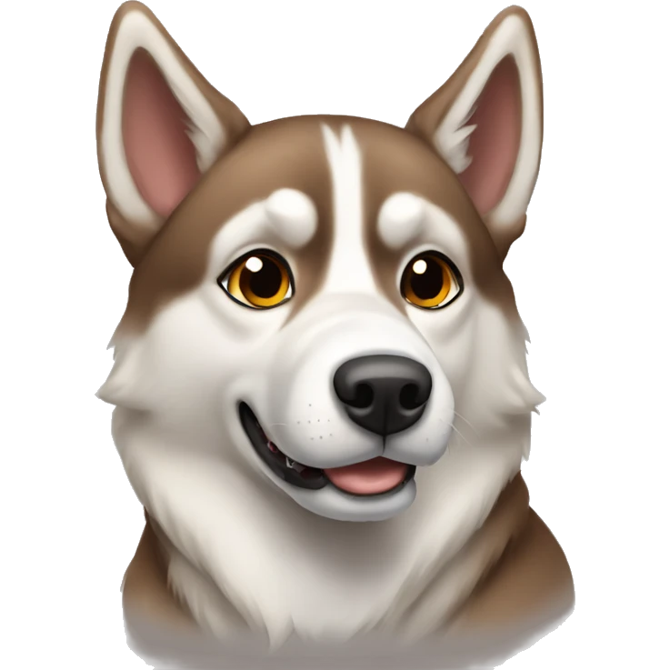 brown siberian husky emoji