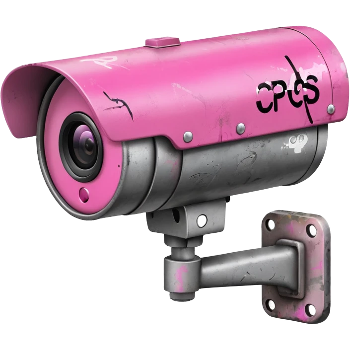 Security Camera pink with graffity emoji