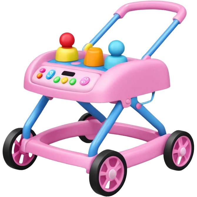 pink baby walker with toys on it emoji