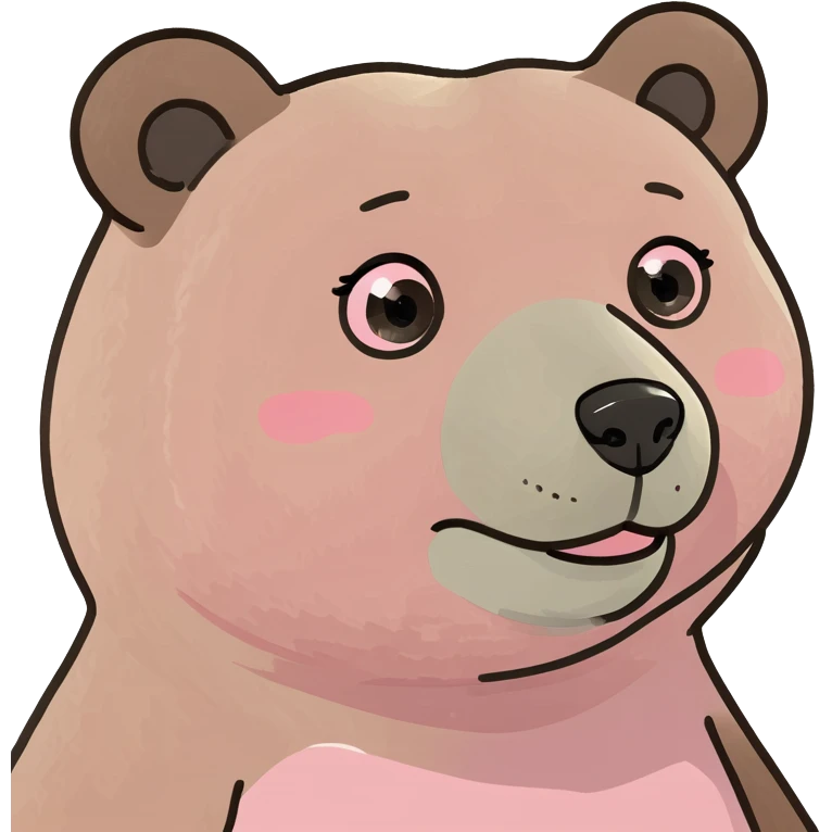 Cute bear with pink blush  emoji