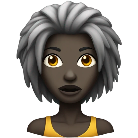 mulher zumbi de cabelo liso preto  emoji