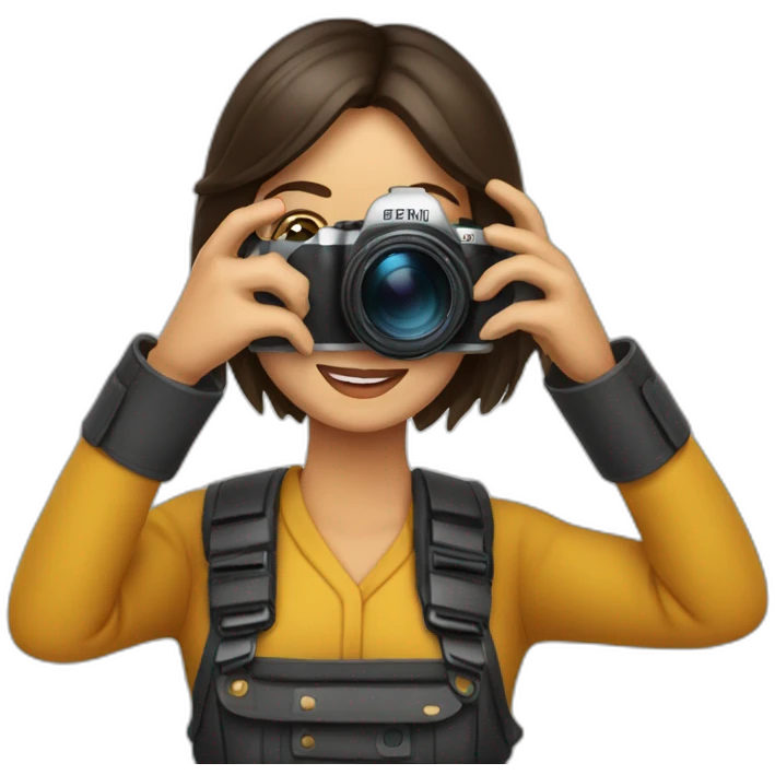 Femme brune photographe emoji