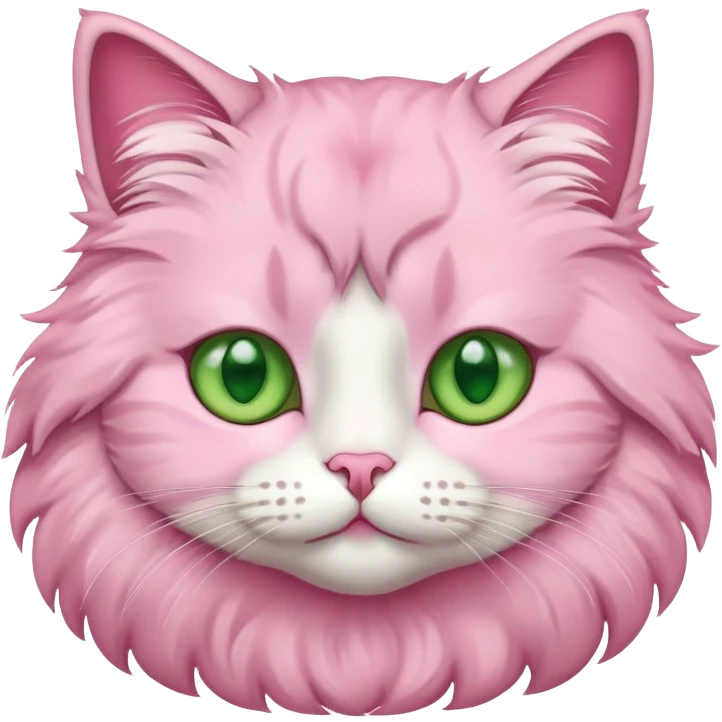 Cat wearing pink emoji