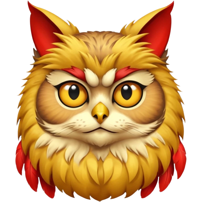 Buho gato defradado de amarillo y mR emoji
