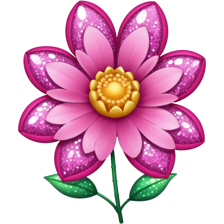 glitter pink flower emoji