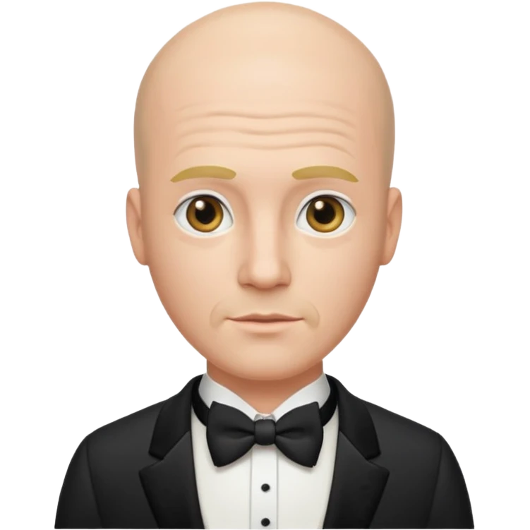 Bald guy with mullet in tuxedo emoji