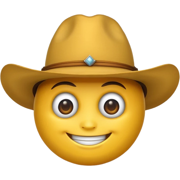 smiling bug emoji wearing a cowboy hat in WhatsApp style emoji