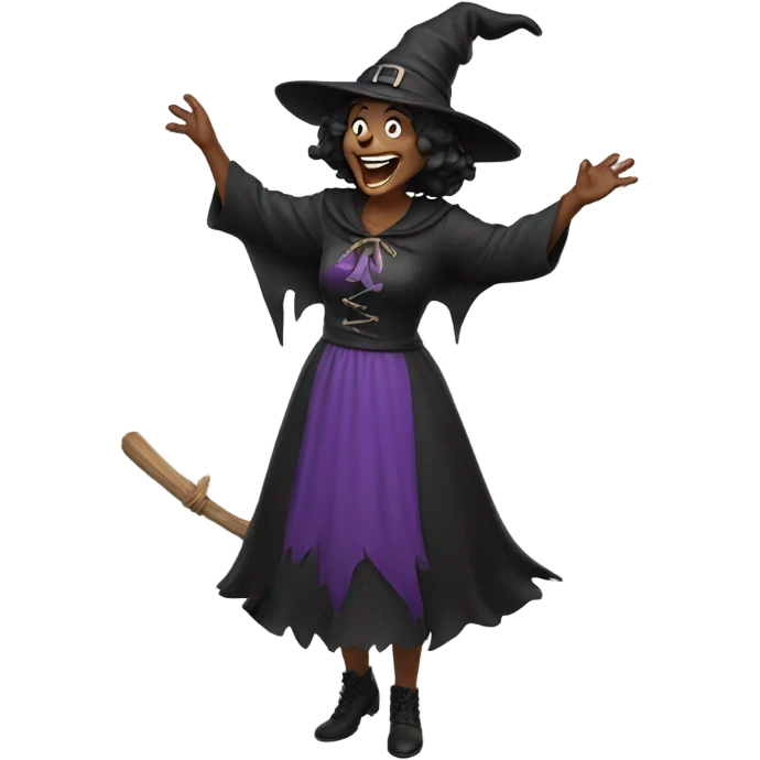 Laughing witch emoji