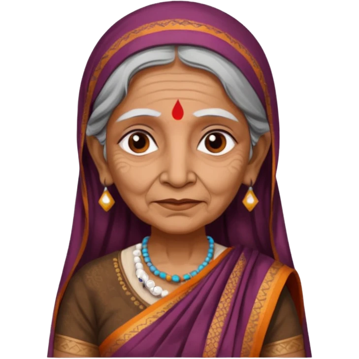 indian sari ancient old woman emoji