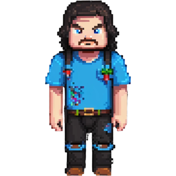 Jack Black as a Minecraft character emoji