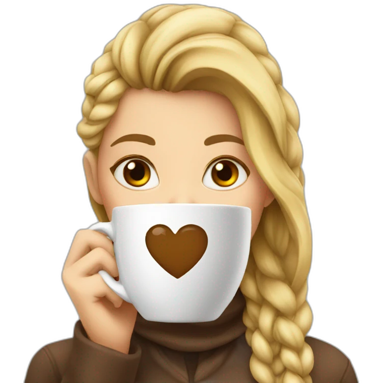girl head who drink coffe emoji