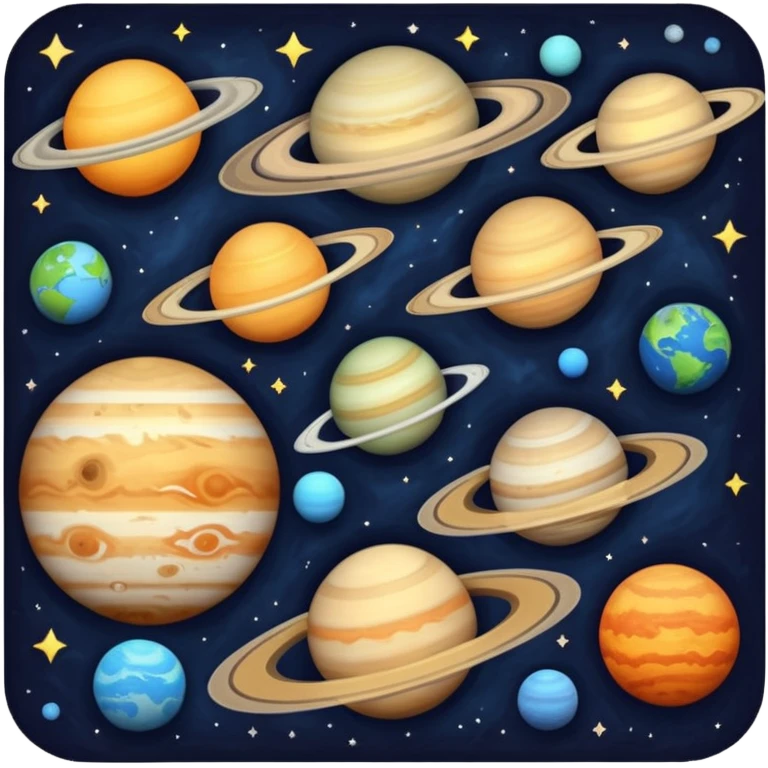 Aline all the planets in a straight line 8 only emoji