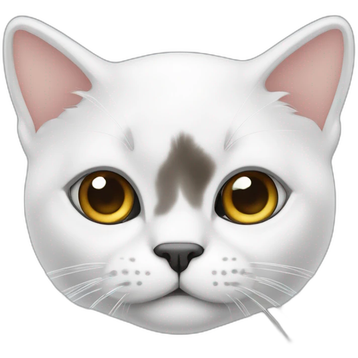 Gata blanca con un ojo de cada color emoji