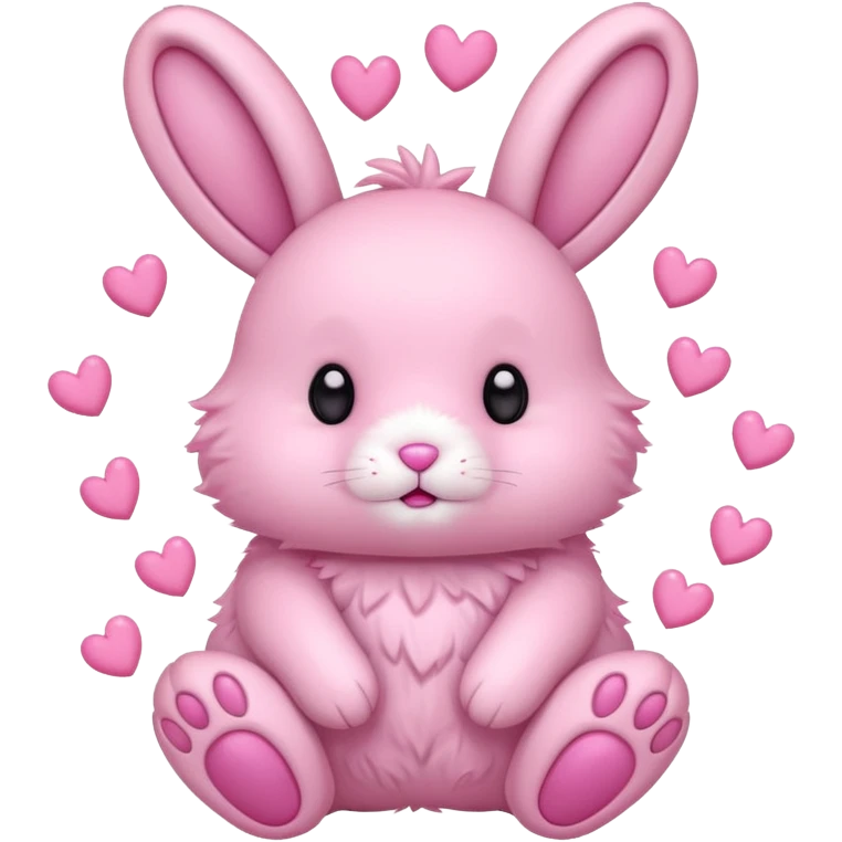 Pink Bunny with pink hearts  emoji