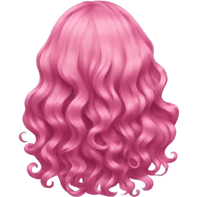 Pink wavy hair back view emoji