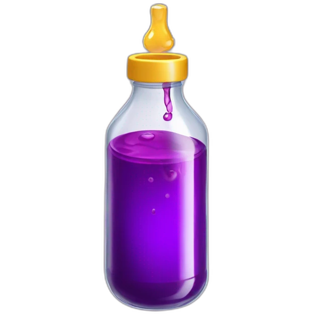 A bottle from under the sprite in which a purple liquid is poured, which is poured there from the cough syrup "prometasine" emoji