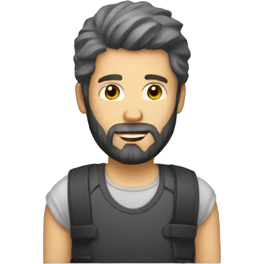 bearded man in car realistic  emoji