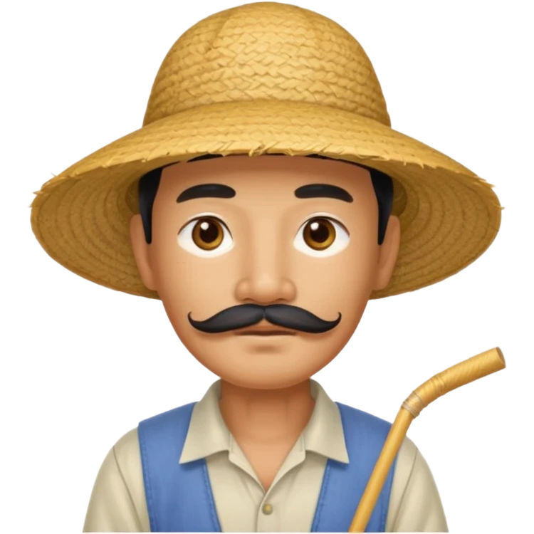 rice farmer with a chinese mustache emoji