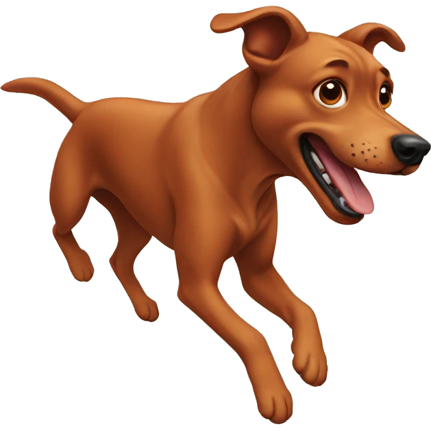 Red dog jumping  emoji