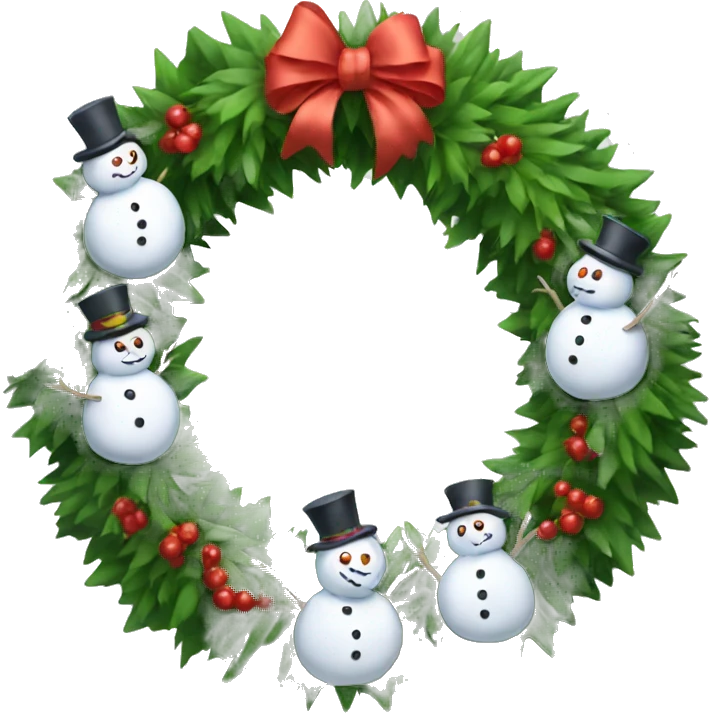 Wreath of snowmen emoji