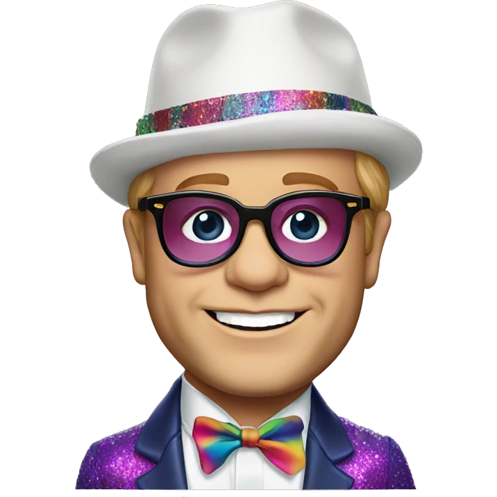 elton john colorful emoji