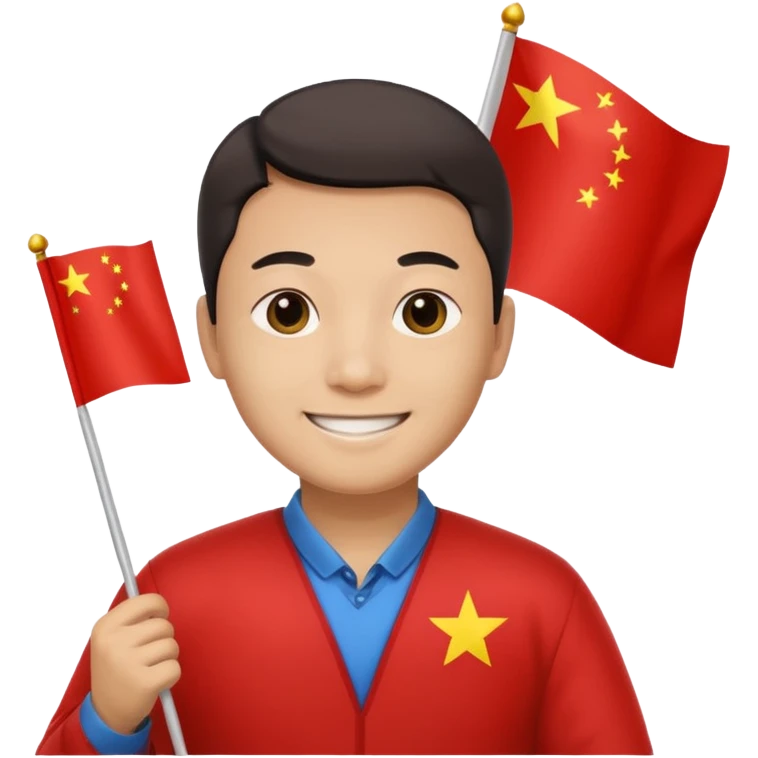 A Chinese man with a Chinese flag emoji